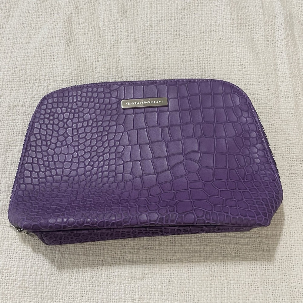 Rodan and Fields Purple Snake Skin Cosmetic Bag Makeup NEW Zip‎ Up
